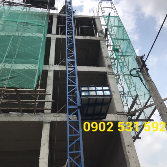 Vận Thăng Nâng Hàng Màu Xanh